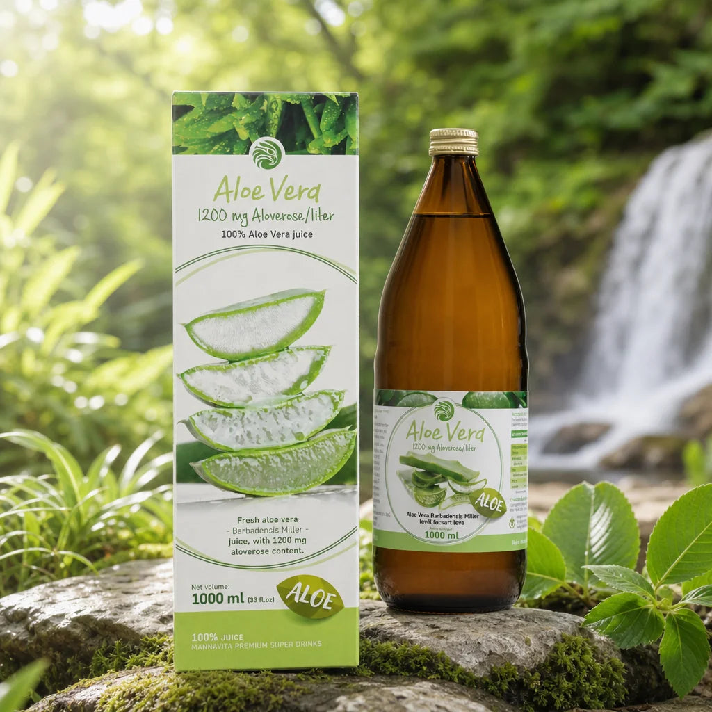 Mannavita Aloe vera 100% gepresster reiner Saft • 1000 ml