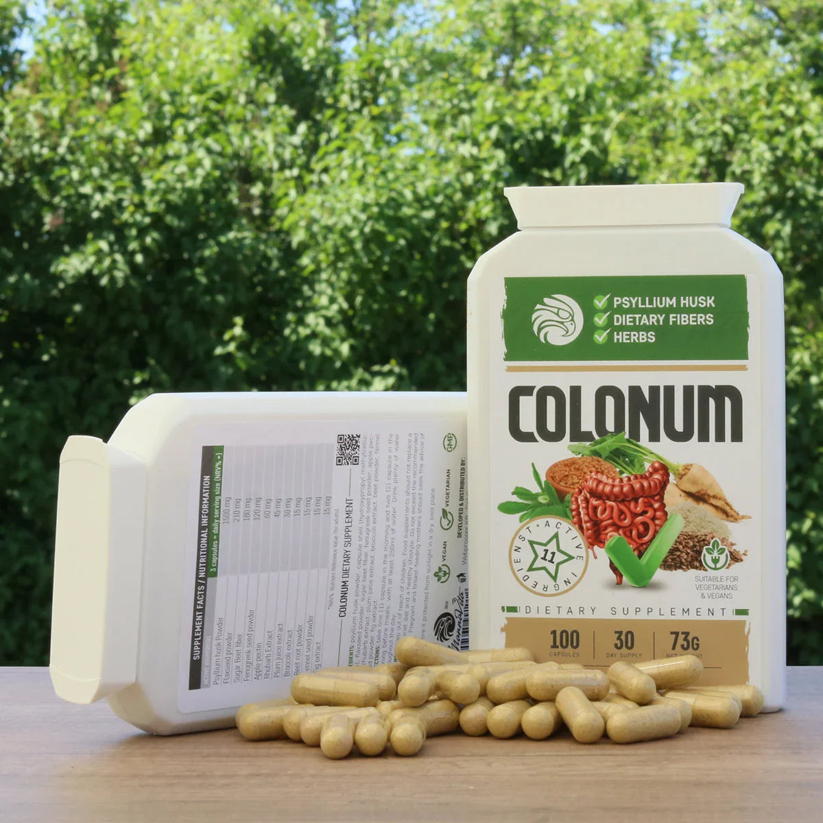 COLONUM colon cleansing & gut restore capsules • 100 capsules - Mannavita