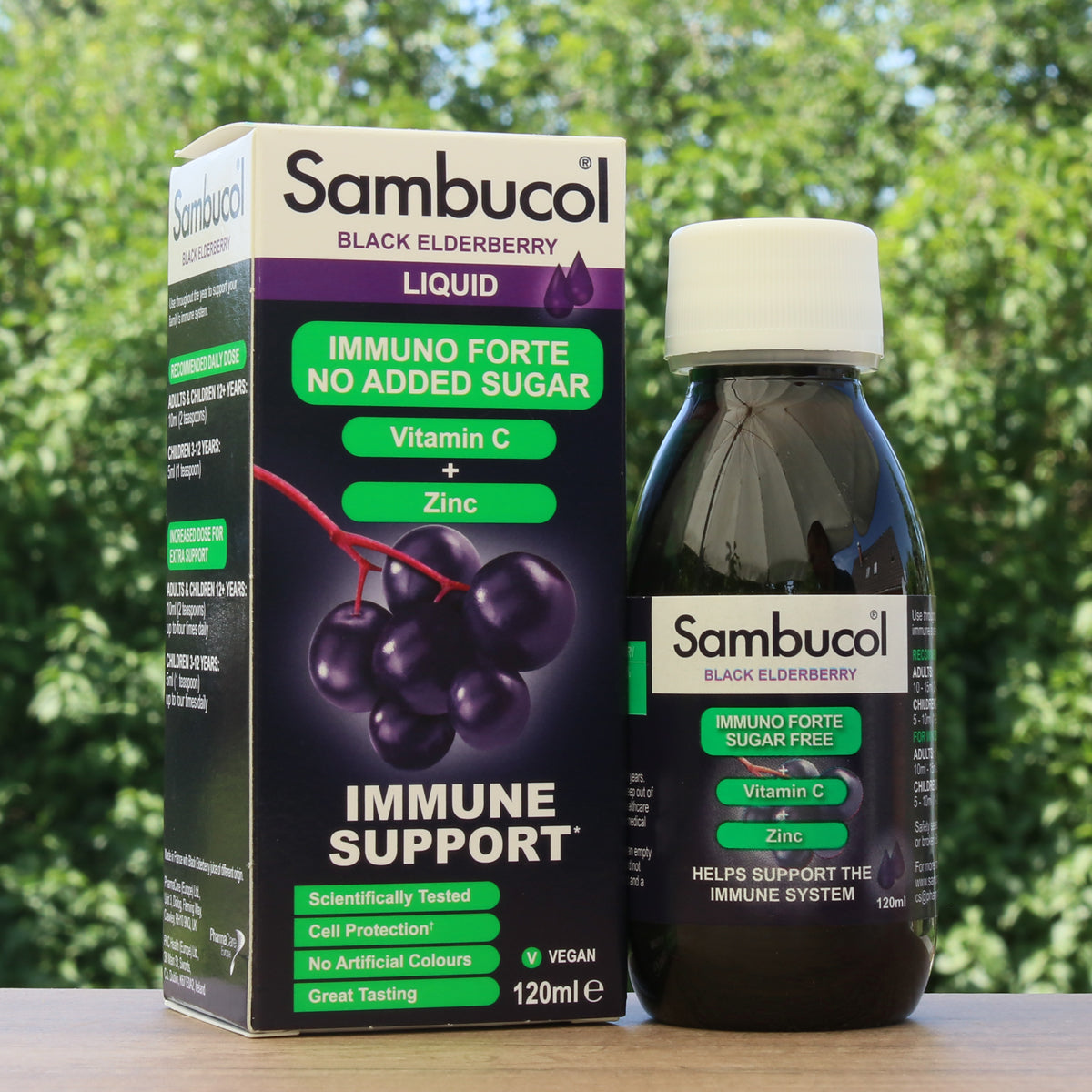 Sambucol Schwarzer Holunderbeersirup, zuckerfrei • 120 ml
