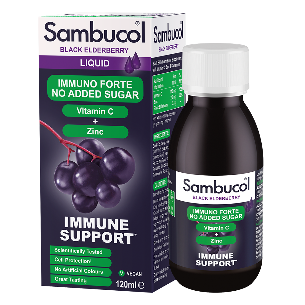 Sambucol Schwarzer Holunderbeersirup, zuckerfrei • 120 ml