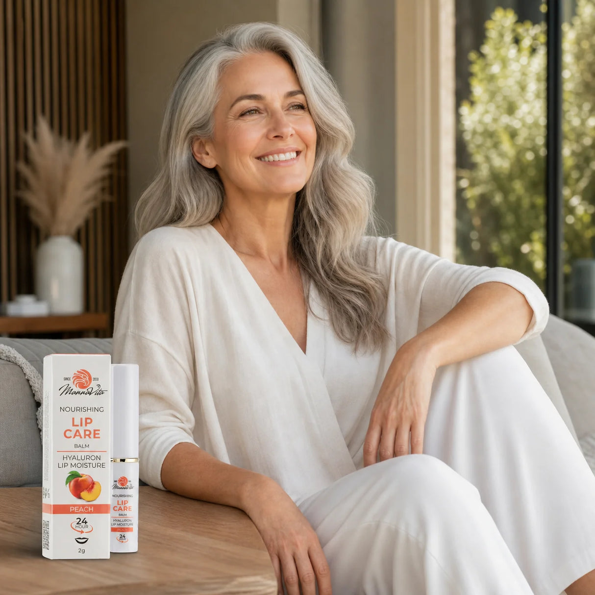 Mannavita Lip Balm mit Hyaluronsäure • Tiefenpflege • PFIRSICH