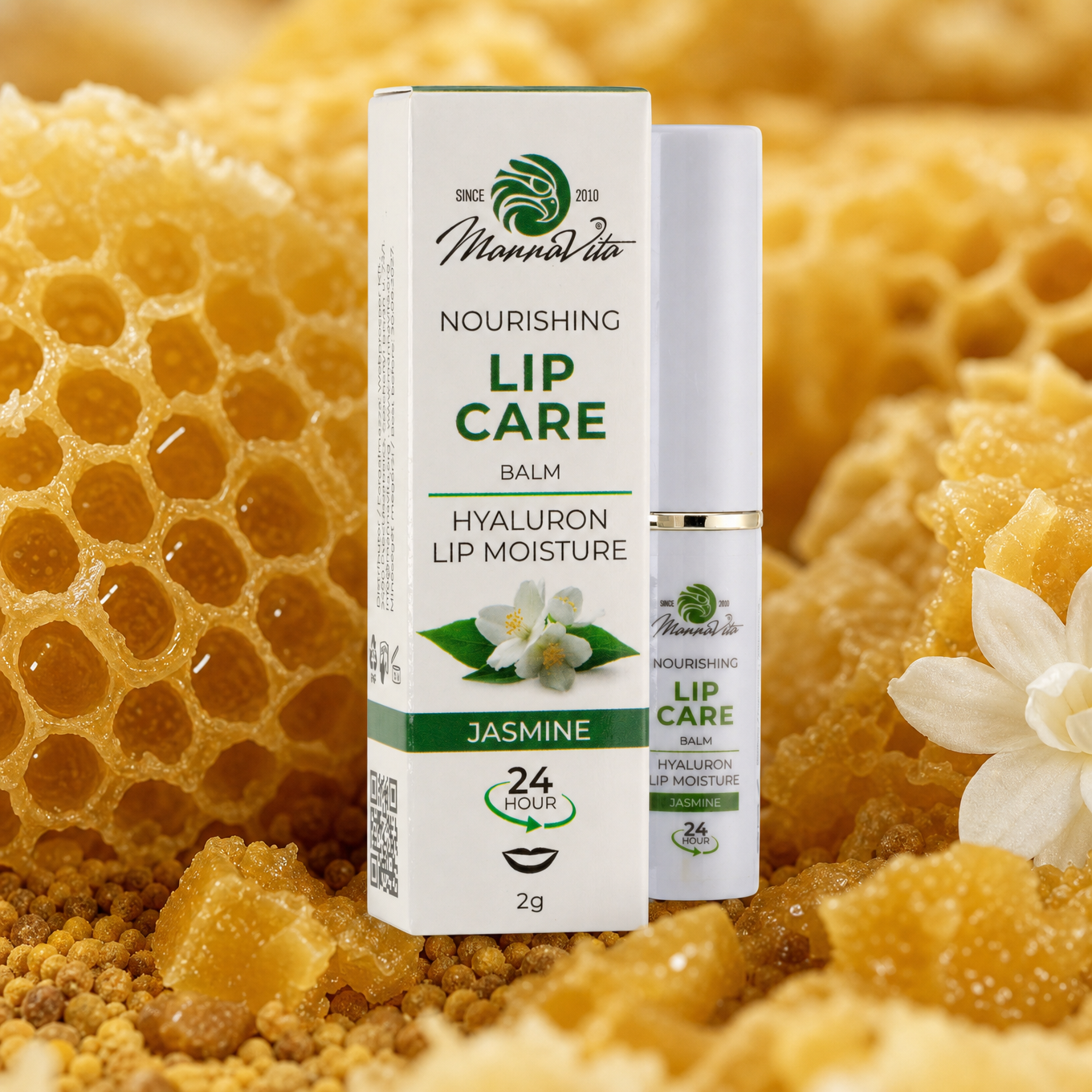 Mannavita Lip Balm mit Hyaluronsäure • Tiefenpflege • JASMIN