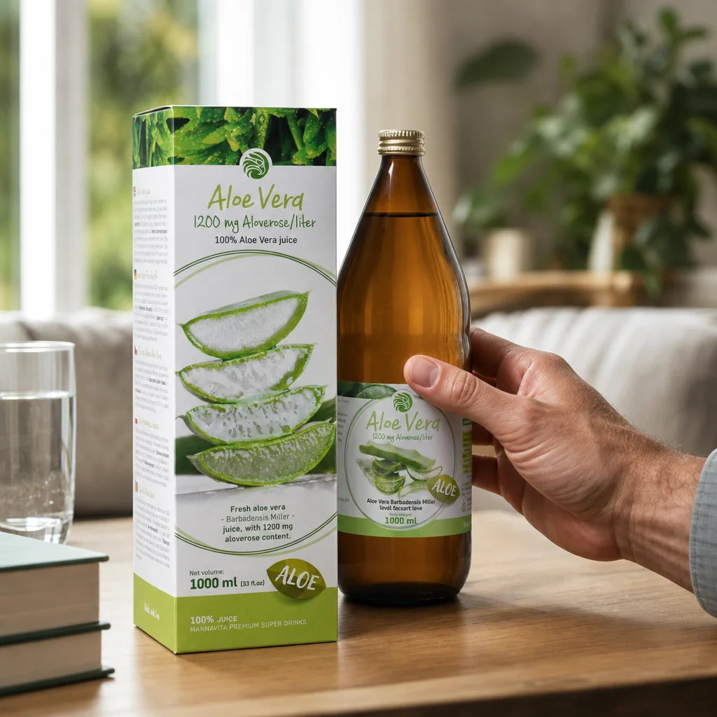 Mannavita Aloe vera 100% gepresster reiner Saft • 1000 ml