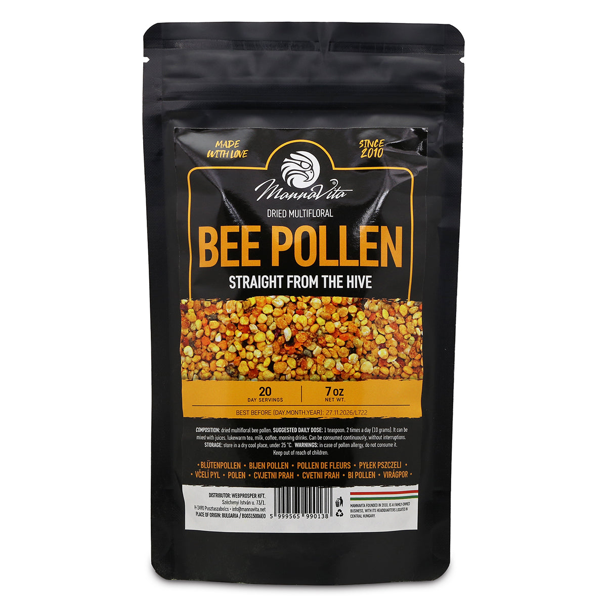 Mannavita getrockneter Multiflora Blütenpollen • 200 g