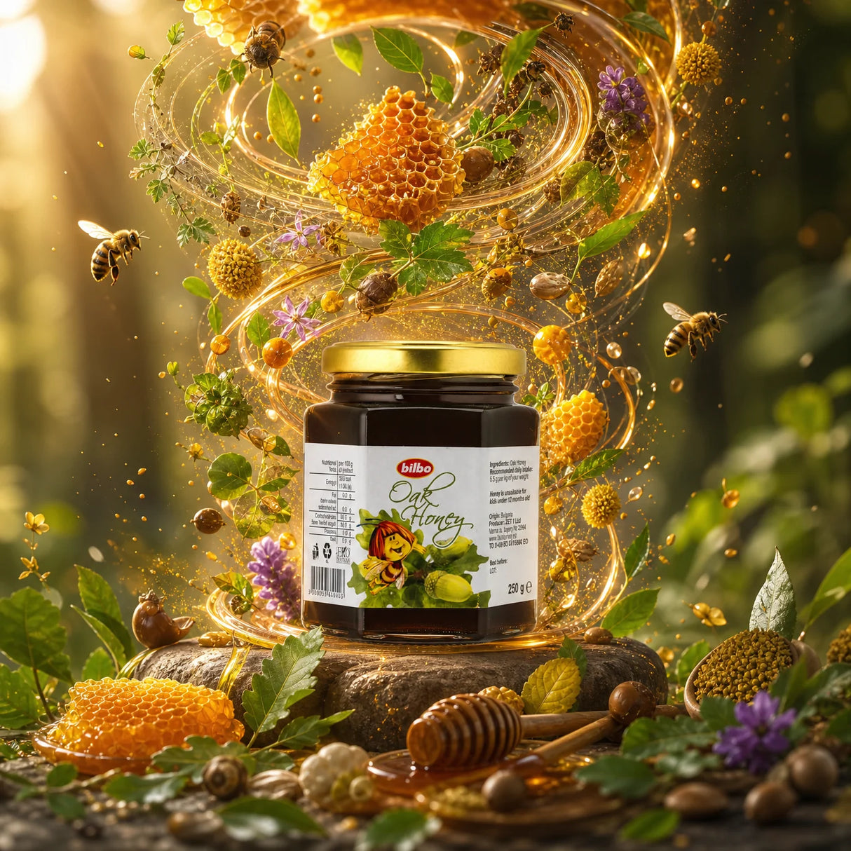 Bilbo roher weißer Honig • 230 g