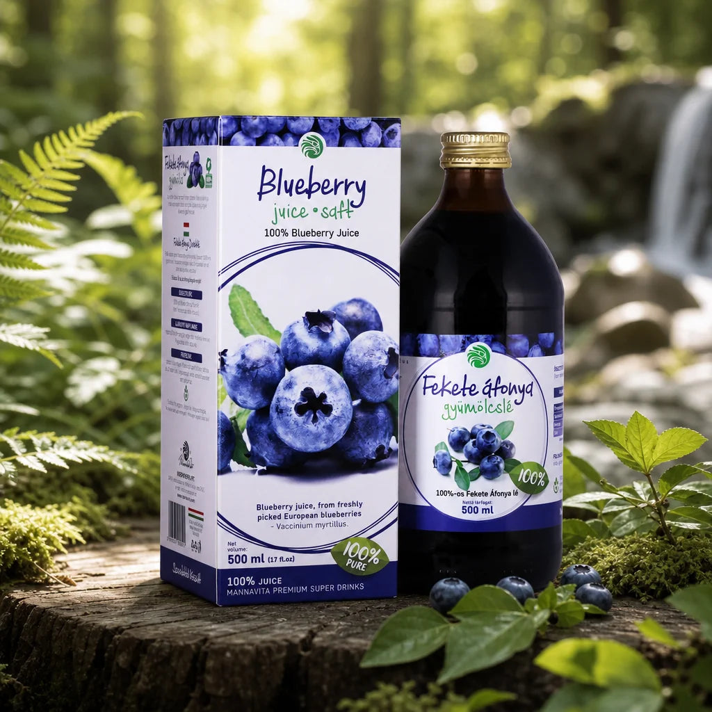 Mannavita Blaubeere 100% gepresster reiner Saft • 500 ml