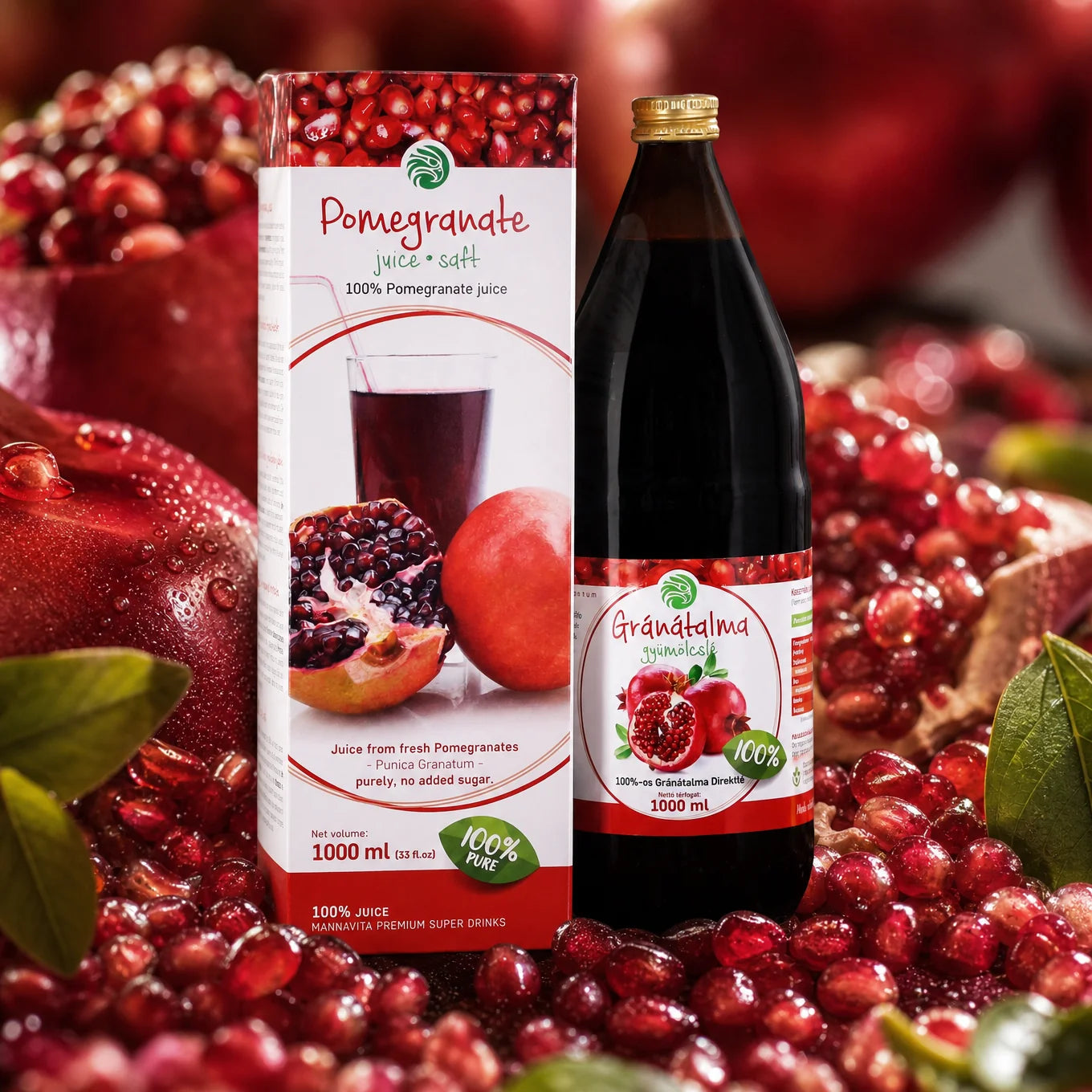 Mannavita Granatapfel 100% gepresster reiner Saft • 1000 ml