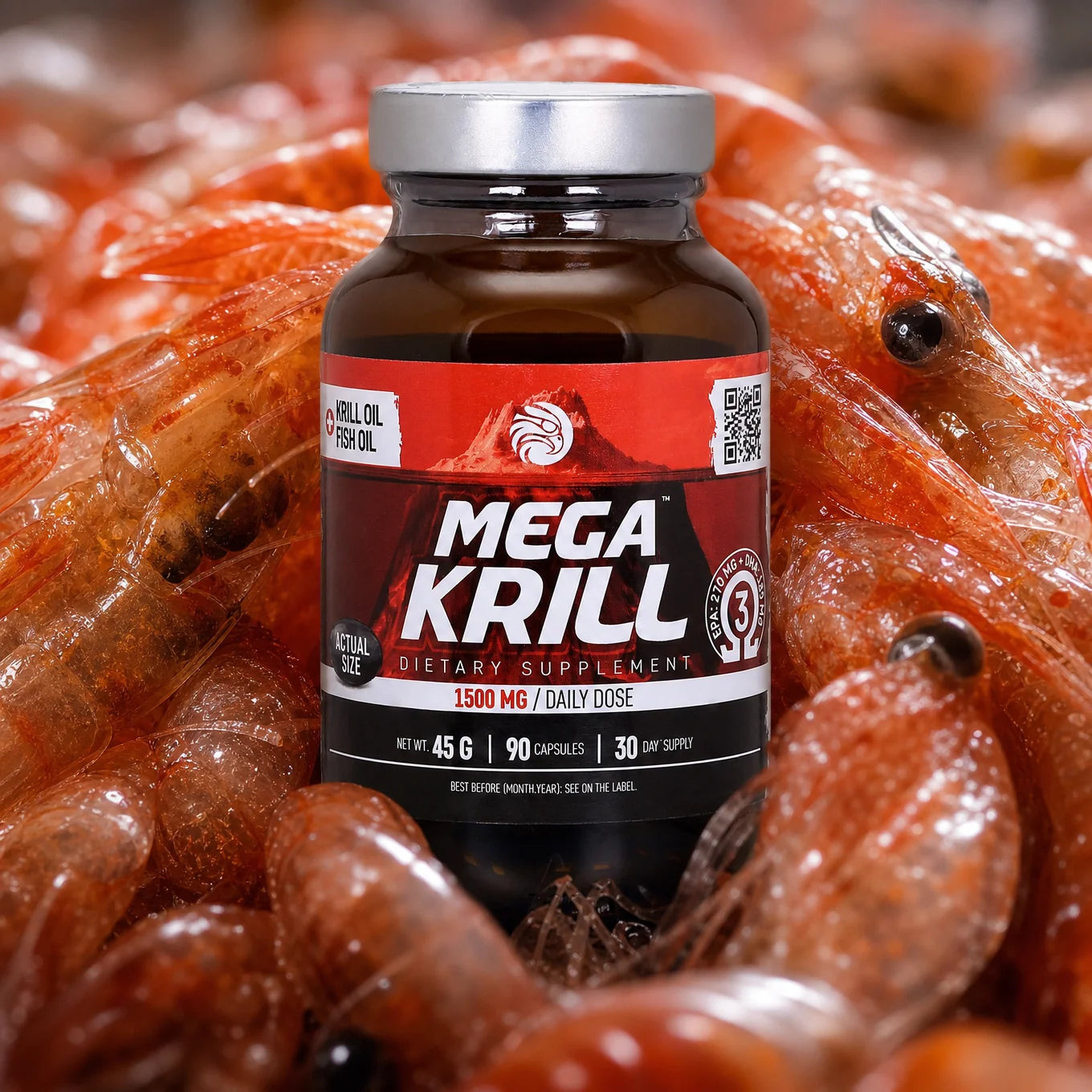 MegaKRILL 1500 mg Krillöl + Fischöl • 90 Kapseln