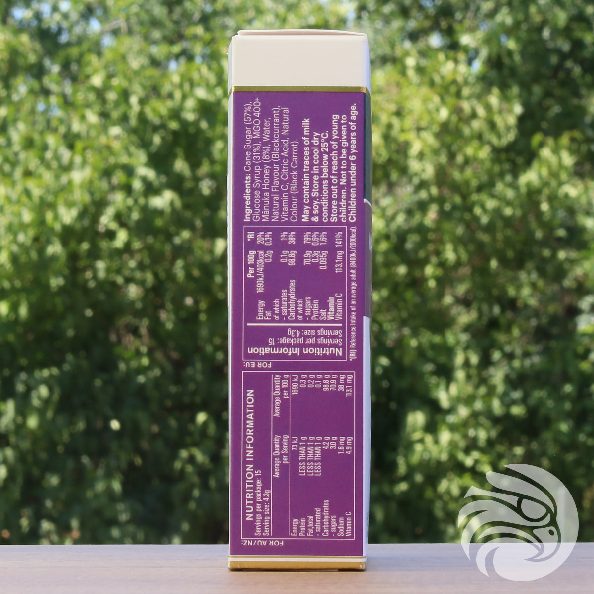 Manuka-Honig Lutschpastillen mit Schwarzer Johannisbeere • 15 Stück