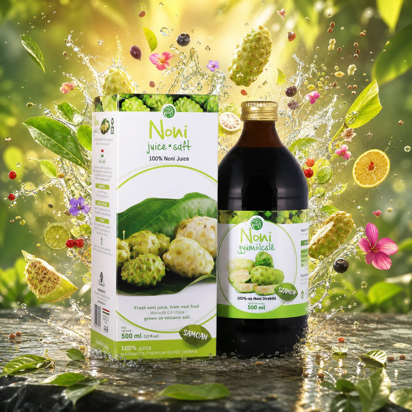 Mannavita Noni 100% gepresster reiner Saft • 500 ml