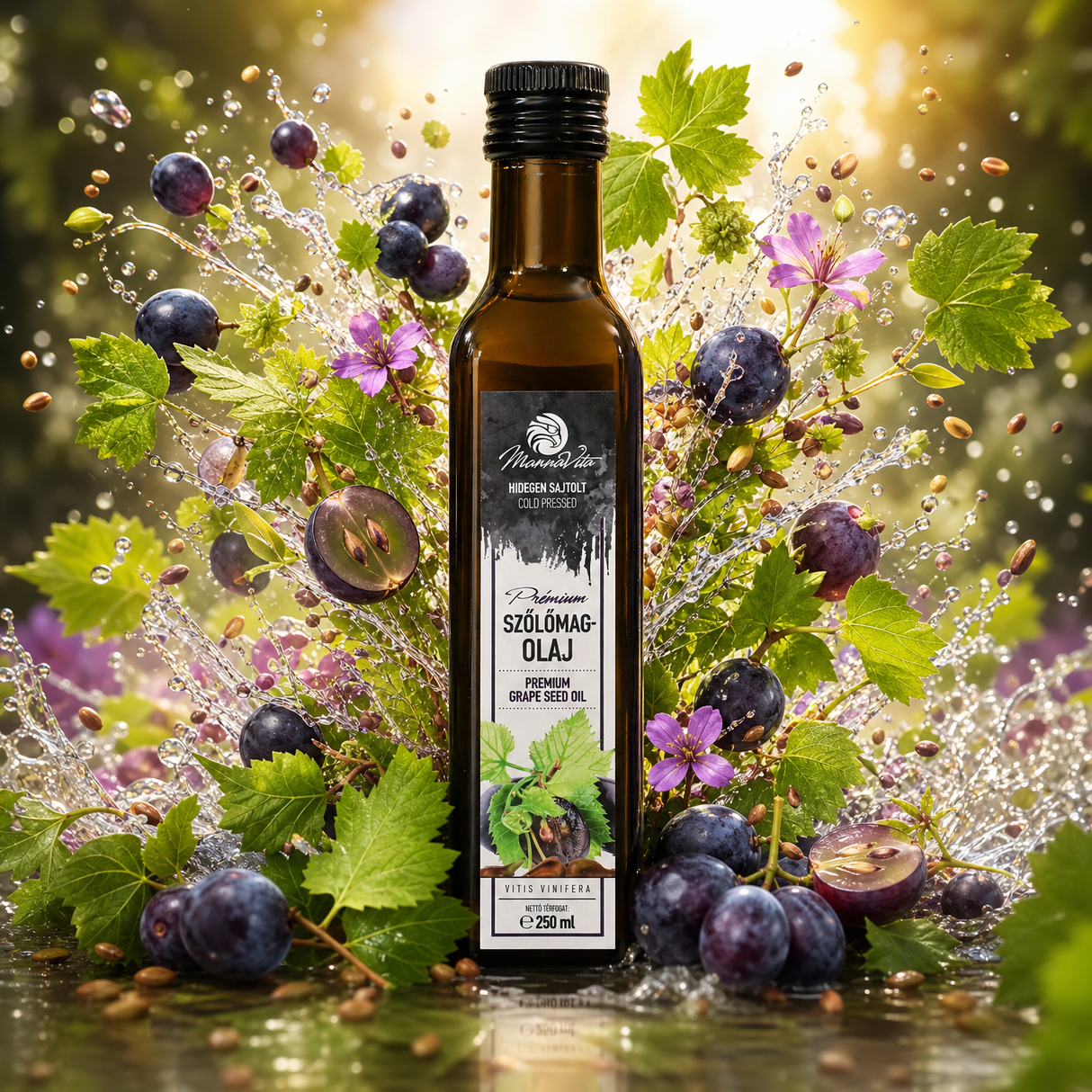 Mannavita Ungarisches kaltgepresstes Traubenkernöl • 250 ml