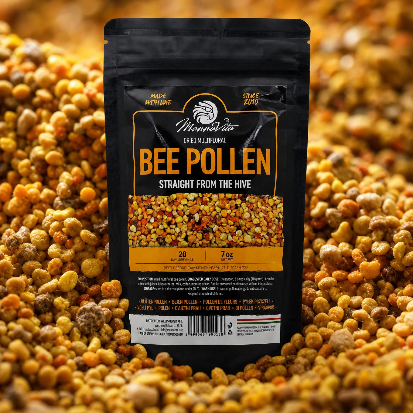 Mannavita getrockneter Multiflora Blütenpollen • 200 g