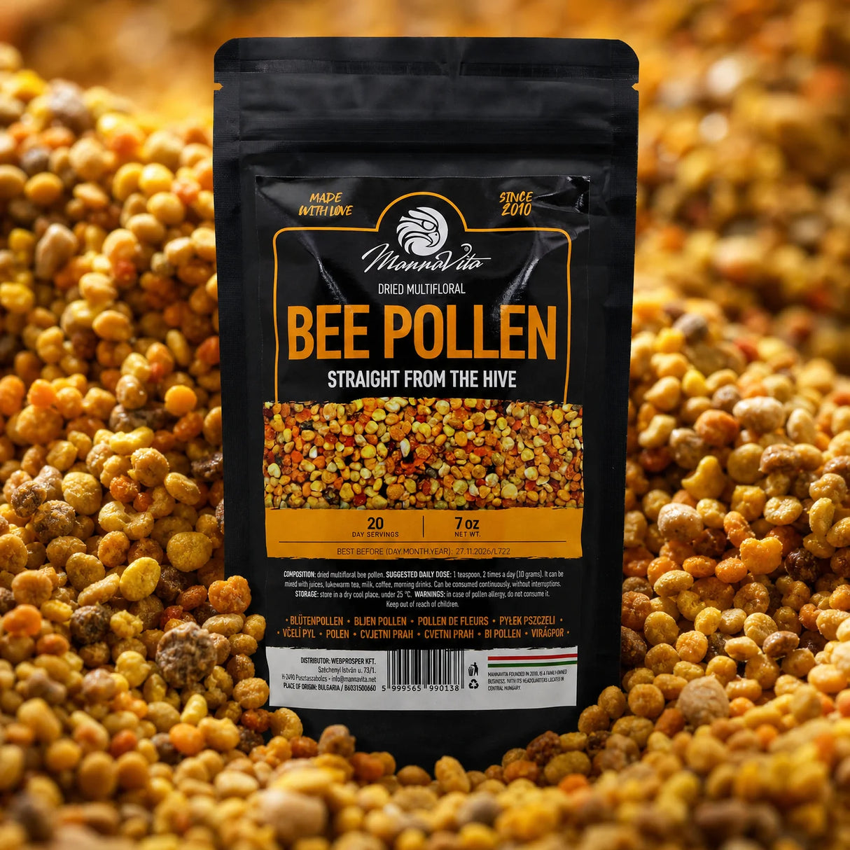 Mannavita getrockneter Multiflora Blütenpollen • 200 g