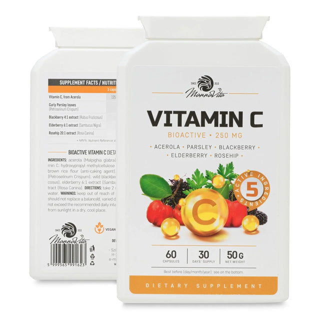 Mannavita Vitamin C complex • 250 mg bioactive • 60 capsules - Mannavita