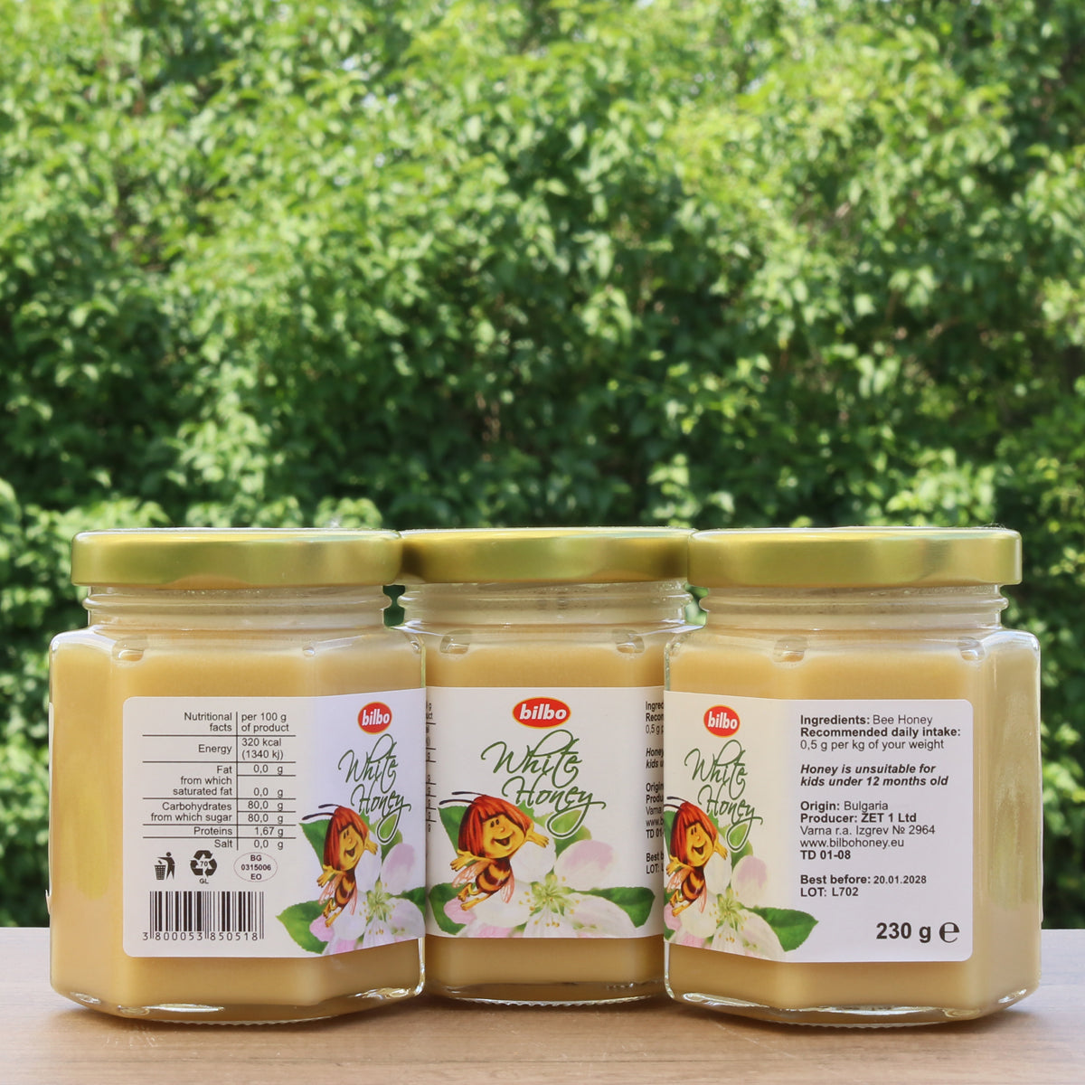 Bilbo roher weißer Honig • 230 g